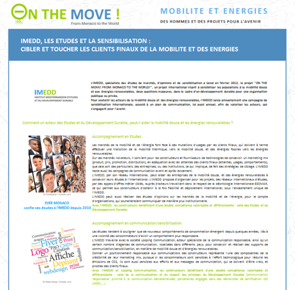 L’IMEDD : les études et la sensibilisation pour cibler et toucher les consommateurs finaux de la mobilité et de l’énergie