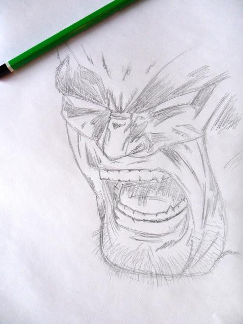 WIP Wolverine: crayonné d'un homme en colère.