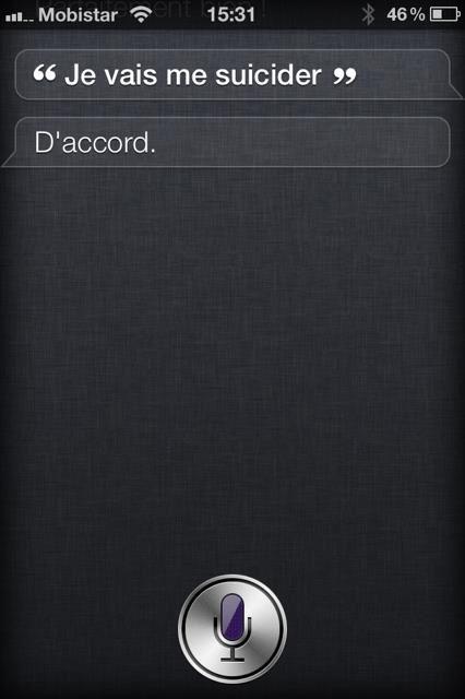 [SIRI : Quote du jour n°4] Un suicide qui passe inaperçu …