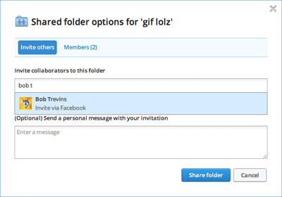 dp Dropbox : le partage avec ses contacts Facebook