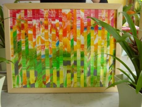 Printemps, collage 30 x 40 - carton et acrylique 