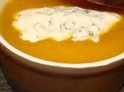 Velouté courge, chèvre frais ciboulette