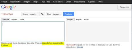 Google Traduction : Traduire un document complet