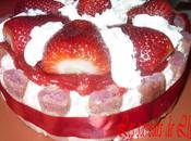 Charlotte fraises, mascarpone, fromage blanc miroir fraises