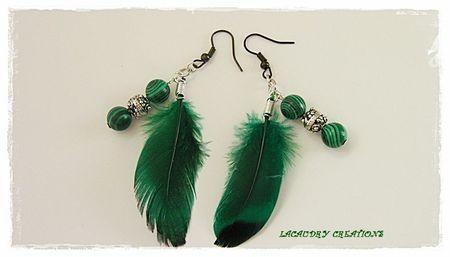 bo de plume verte et malachite