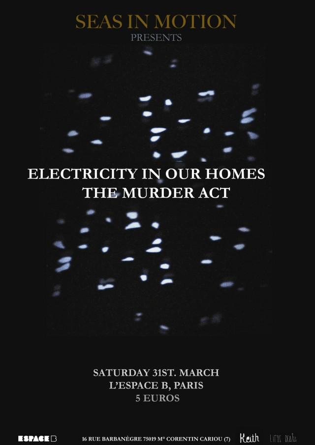 Electricity in our Homes & Murder Act, le samedi 31 mars à l’Espace B
