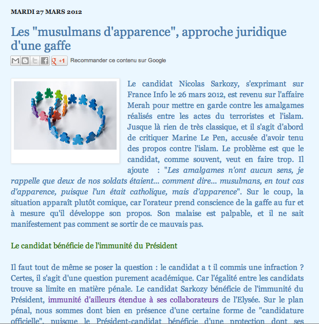 Les « musulmans d’apparence », approche juridique d’une gaffe