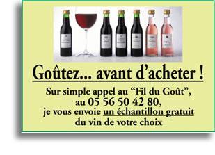 CHAMVERMEIL: Echantillon gratuit du vin de votre choix*