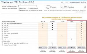 Choix Version NetBeans