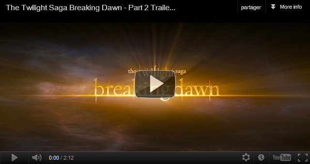 Découvrez le trailer officiel de Breaking Dawn part 2 ! (2 minutes)
