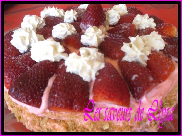 Gâteau aux fraises, mascarpone et fromage blanc