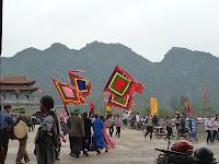 Des chèvres et une pigeonne à Ninh binh