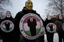 Des sympathisants d'Anonymous ont dénoncé l'Accord commercial anticontrefaçon... (Photo archives Associated Press)
