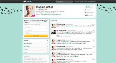 Maggie Grace est officiellement sur Twitter !