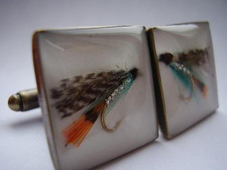 le mouching, fly fishing, trout, cufflinks