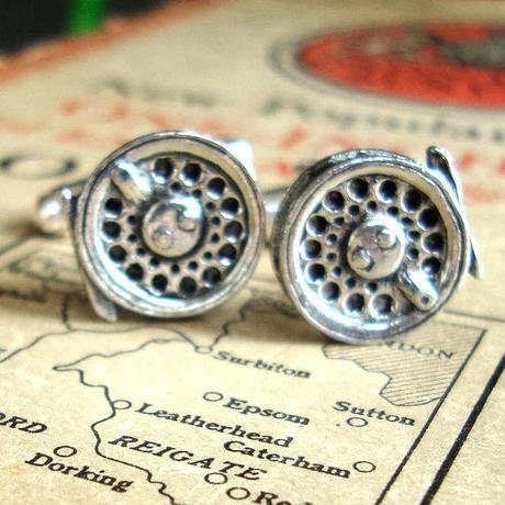 le mouching, fly fishing, trout, cufflinks