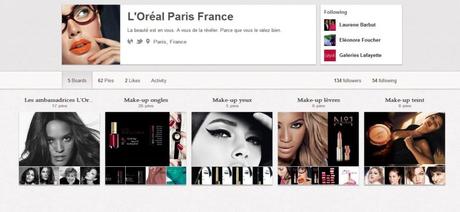 compte pinterest de l'Oréal Paris