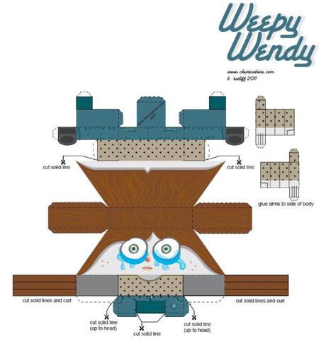 Blog_Paper_Toy_papertoy_Weepy_Wendy_template_preview ‘Weepy Wendy’ de Brian C. Ratliff