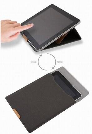 Astucieuse pochette qui sert aussi de support multi-angles pour toutes les tablettes tactiles