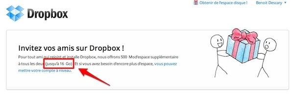 dropbox parrainage Dropbox: jusqu’à 18 Gigas d’espace de stockage gratuit!