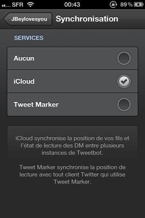 Tweetbot 2.2 intègre iCloud pour la synchronisation entre iPhone et iPad