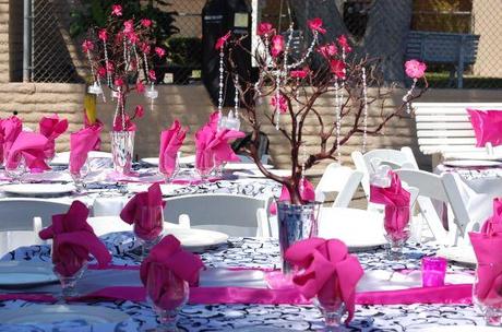 decoration de mariage rose fushia et noir