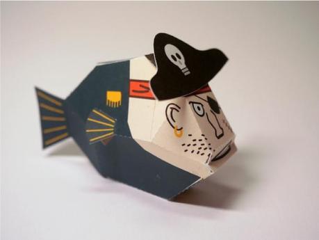 Pirate Fish papertoy de Digitprop