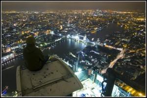 Londres, la nuit, vu du ciel