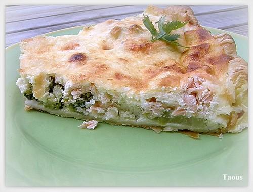 Tarte au brocolis et saumon