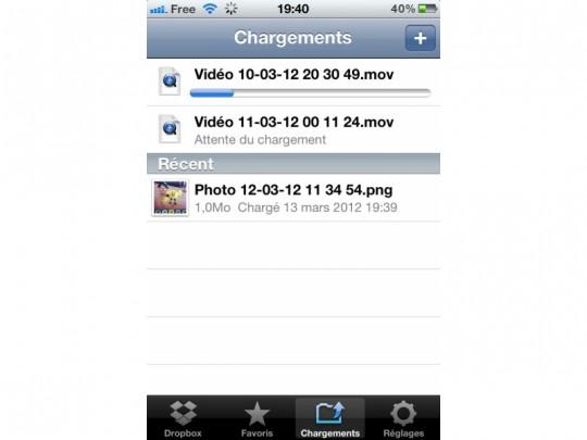 chargement video vers dropbox 540x405 Comment partager de longues vidéos sur son iPhone
