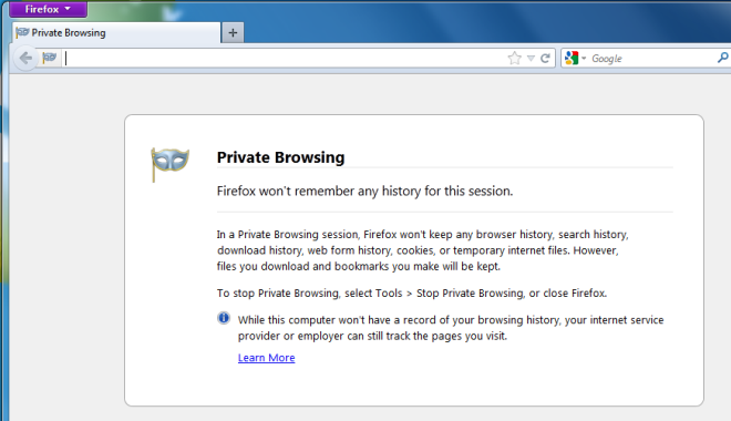 Private browsing