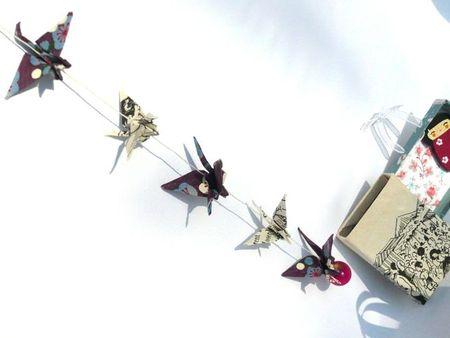 guirlande de grues origami miniature