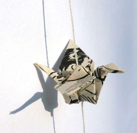 origami grue miniature