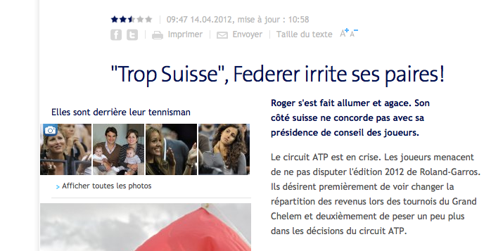 Federer et ses « paires »
