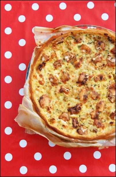 Quiche poireaux saumon chèvre menthe (un tour en cuisine)