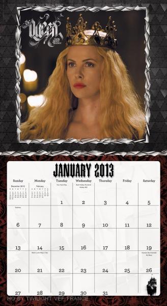 Calendrier 2013 de Snow White and The Huntsman Calendrier 2013 de Snow White and The Huntsman