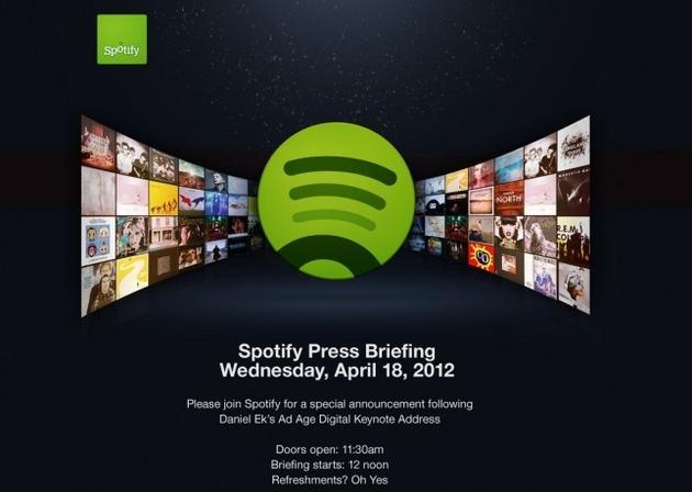 Conférence de Spotify le 18 avril: Une Apps pour iPad?...