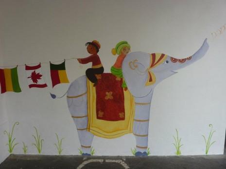 fresque éléphant indien