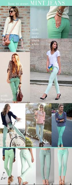 comment porter un jeans vert menthe (vert d'eau) 