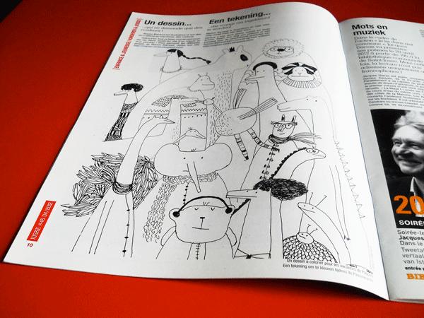 Un de mes dessins est à colorier dans le mensuel belge Jo...