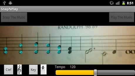 SnapNPlay SnapNPlay : une application qui joue les partitions musicales