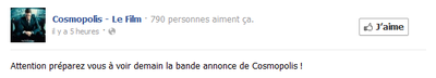 La bande annonce de Cosmopolis, c'est demain !