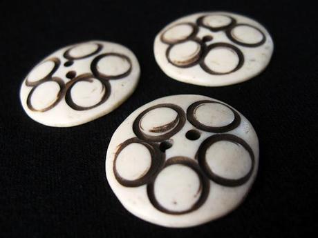 Nouvelle collection de boutons naturels en os sculpté
