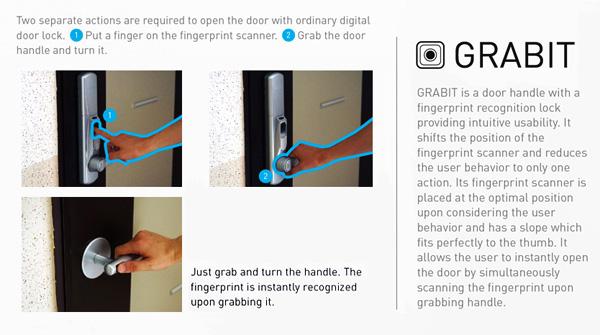Grabit1 Grabit : un scanner dempreintes directement intégré dans une poignée de porte
