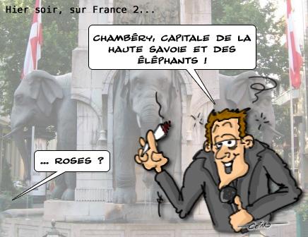 Céno Dessinateur - La Babole : Présidentielles 2012, TF1 explique que Chambéry est capitale de Haute Savoie !
