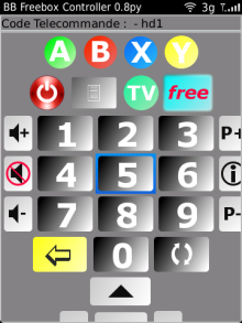 Une appli blackberry qui simule une télécommande freebox