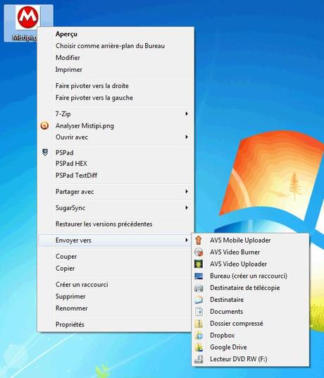 Envoyer par un simple clic droit un fichier vers Dropbox, Google Drive, SugarSync, Skydrive, Cubby