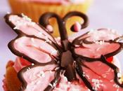 Envie papillons roses: Butterfly strawberry cupcakes