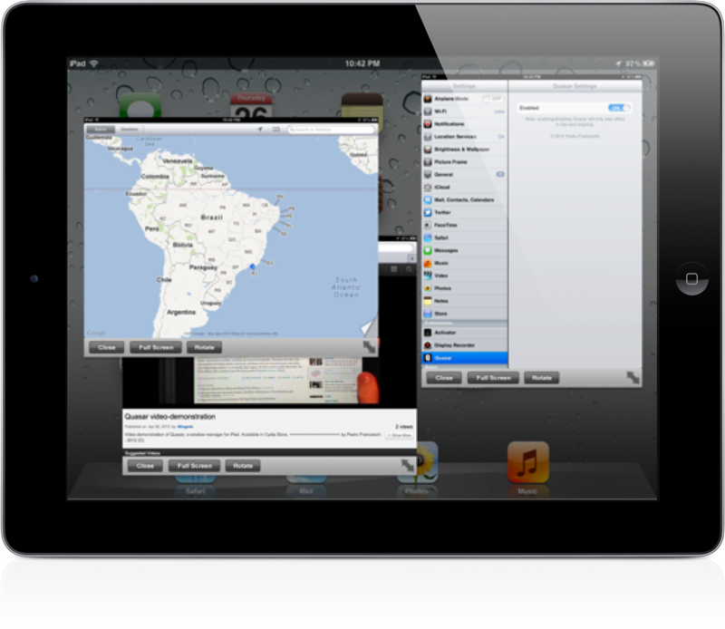 Cydia: Ouvrez plusieurs fenêtres d’applications sur iPad avec Quasar