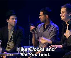 “We’d like to play ou a song called Fix You …...